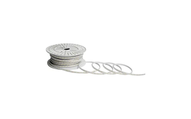 50m 10,5w M Led Strip, 3000k - Ip65, 121 Led Pr. Meter, Varm Hvid, 230v Plug-and-play
