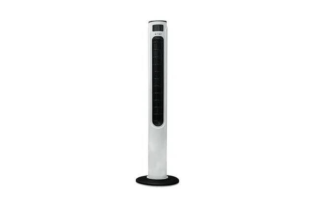 55w Led Tårnventilator, 116cm - Inkl. Fjernbetjening, Temperaturdisplay, 3 Hastigheder, Hvid Sort