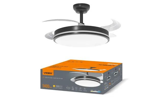 60w Led Loftslampe Med Ventilator - Cct, Sort, Inkl. Fjernbetjening