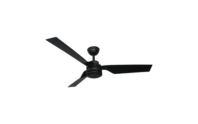 65w Loftventilator - Sort, Rf Kontrol, 3 Sorte Vinger, Ac Motor, 52 Tommer