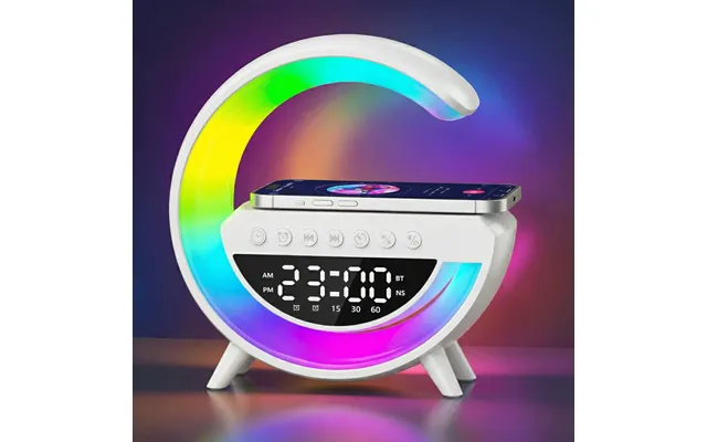 G-formet Rgbic Lampe - Trådløs Oplader, 24x23cm, Hvid, Bluetooth, 5v Usb