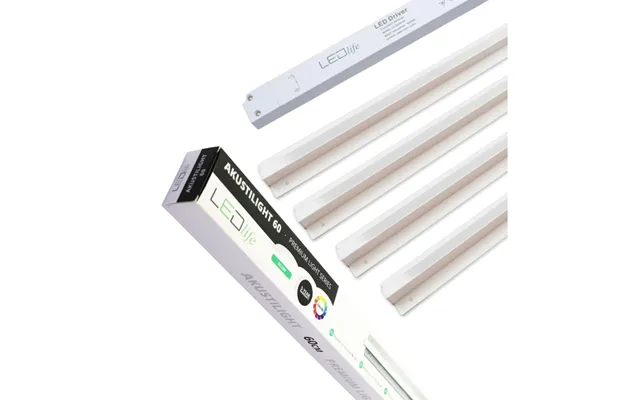 Troldtekt Led Skinnesæt 4x120 Cm - Planforsænket, Akustilight Inkl