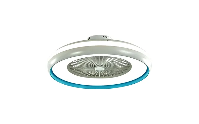 Ventilator Med Loftslys 45w - Rf Kontrol, Cct 3 I 1, Ac Motor, Blå Ring
