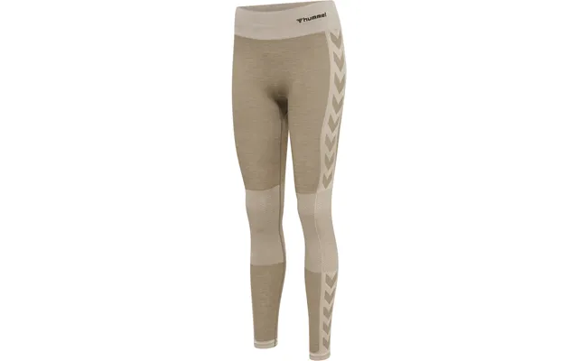 Hummel Clea Seamless Mid Waist Tights Chateau Gray Diftwood Melange - Træningstøj Til Kvinder