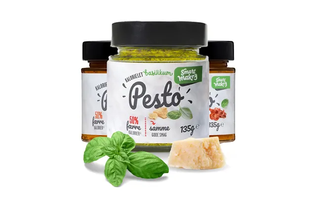 Smart Makro Kalorielet Pesto 6x135g Bland-selv Toppings Smagfuld & Fedtfattig Pesto Med Få Kcal