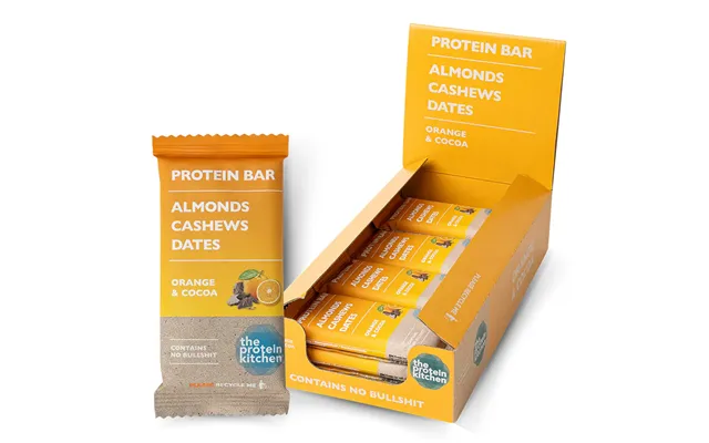 The Protein Kitchen Bar 12x55g Sund & Sukkerfri Proteinbar Med Smag Af Appelsin & Kakao Få Kcal
