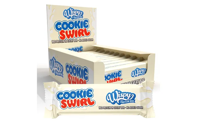 Wispy Cookie Swirl 10x55g Sukkerfri Proteinbar Med Hvid Chokolade Og Cookiesmag Højt Proteinindhold