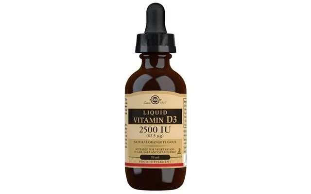 Solgar Flydende D3-vitamin 2500 Ie, Naturlig Appelsinsmag - 59 Ml