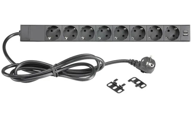 Ah 87471usb 19 1unit Rack Strømskinne Med 8xschuko Udtag Usb