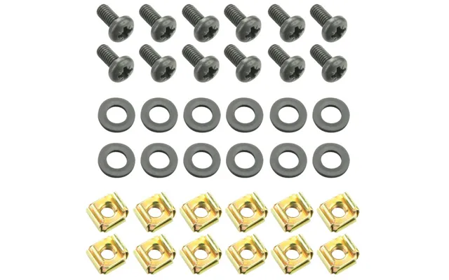 Ah Rackskruesæt 12mm Til Stål Skinne - 12 Pack