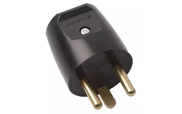Elworks Dk Stikprop Rund Med Jord 250v 16a - Sort