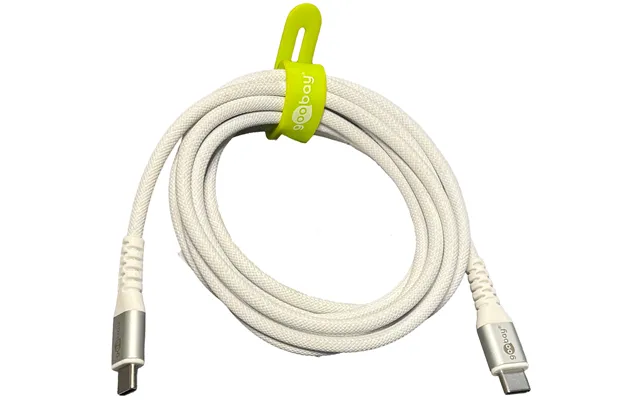 Goobay Usb-c 2.0 Supersoft Tekstilkabel, 3a - Hvid 2 Meter