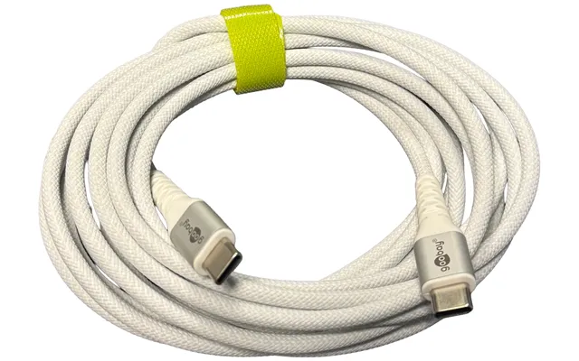 Goobay Usb-c 2.0 Supersoft Tekstilkabel, 3a - Hvid 3 Meter