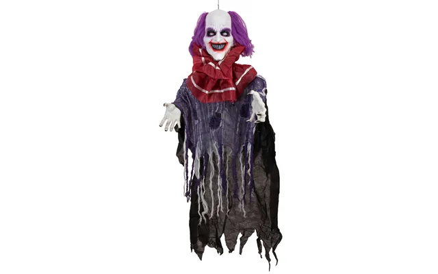 Halloween Full-size Clown Robby Figur Med Effekter - 120 Cm