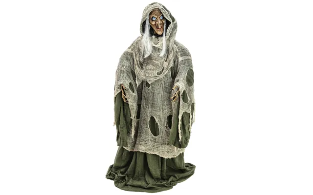 Halloween Full-size Grøn Hekse Figur Med Effekter - 175 Cm