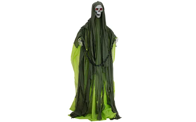 Halloween Full-size Grøn Skelet Figur Med Effekter - 175 Cm