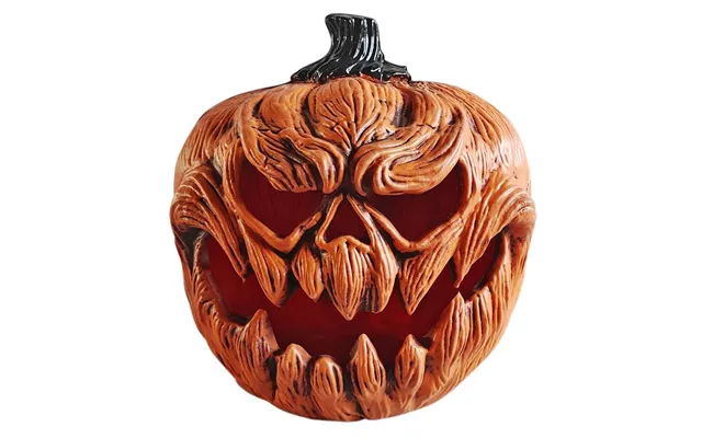 Halloween Græskar Med Monster Ansigt - 25 Cm