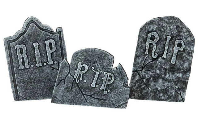 Halloween R.i.p. Gravesten Sæt Med 3 Stk.