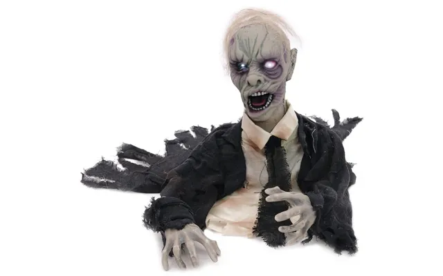Halloween Zombie Figur Med Effekter - 43 Cm
