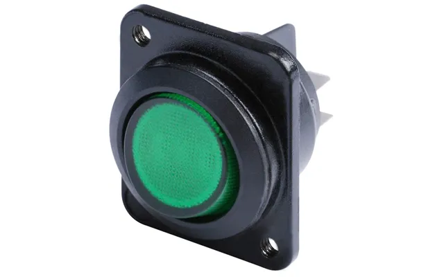 Hicon 2-pole On Off Switch Med Grøn Lys - D-size