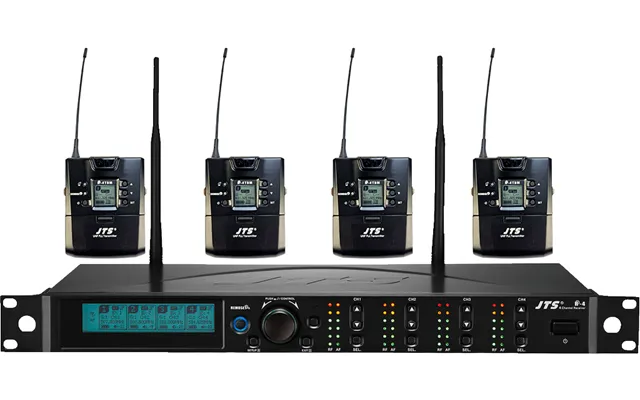 Jts R-4 Trådløs Modtager 4 Kanals Inkl. Lommesendere - 520-556 Mhz