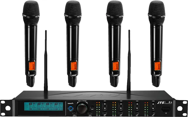 Jts R-4 Trådløs Modtager 4 Kanals Inkl. Mikrofoner - 520-556 Mhz