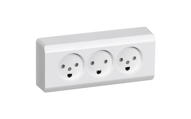 Lk Opus 66 Triple Udvendig Stikkontakt 2pol Med Jord - Hvid