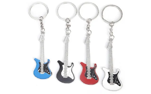 Nøglering Med El Guitar Sort