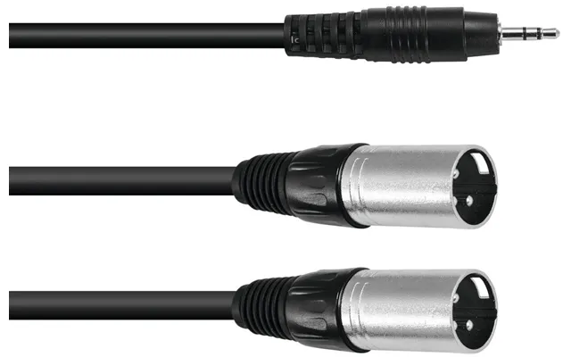 Omnitronic Minijack 3,5mm Stereo Han Til 2x 3pol Xlr Han 3 Meter