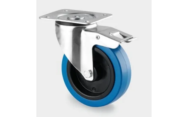 Tente Drejeligt Hjul M Bremse 100mm Blå - 3377ufr100p62