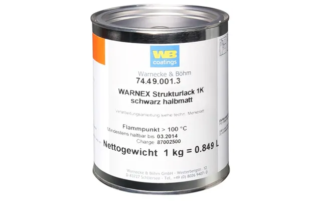 Warnex 0131 Tekstur Maling 1kg - Sort