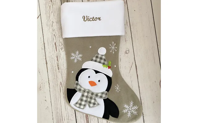 Julesok Med Navn Pingvinen Grå