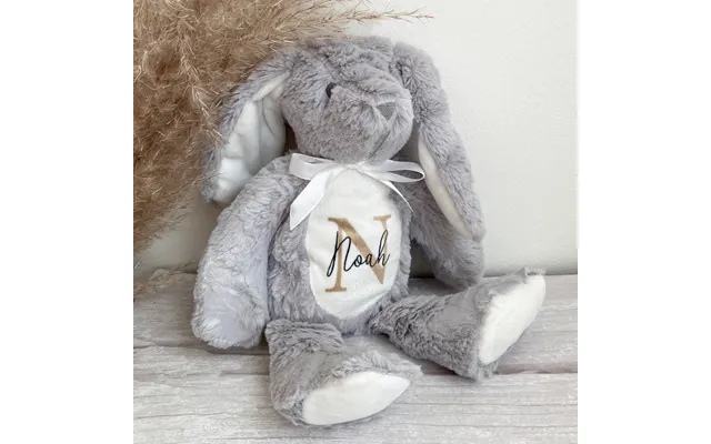 Kanin Bamse Med Navn Beige Brunt Bogstav Kanin
