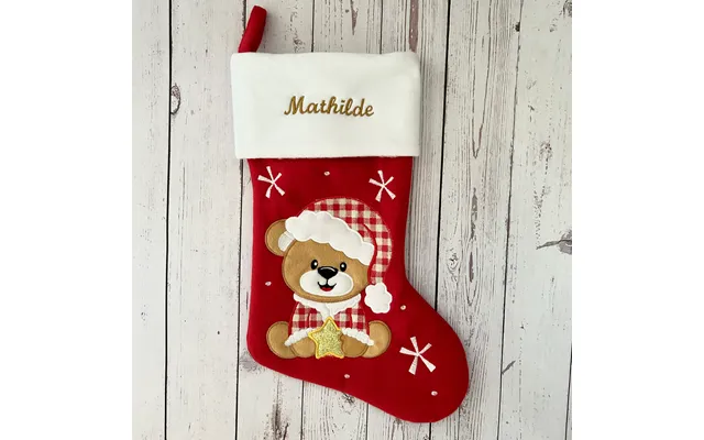 Nyhed - Julesok Med Navn Rød Bamse Stjerne