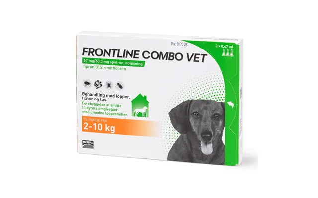Frontline Combo Loppemiddel Til Hunde 2-10 Kg - 3 Stk.