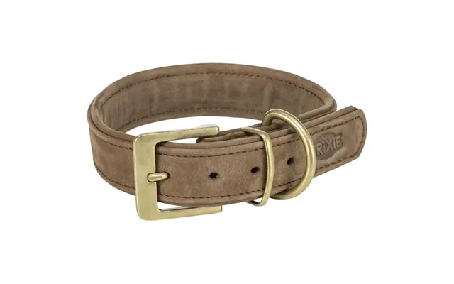 Pure Læderhalsbånd, Brun, Ekstra Bred, 27 - 34 Cm