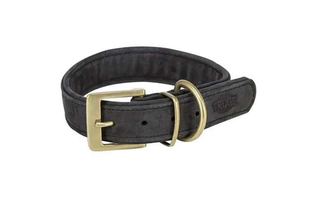 Pure Læderhalsbånd, Sort, Ekstra Bred, 31 - 37 Cm