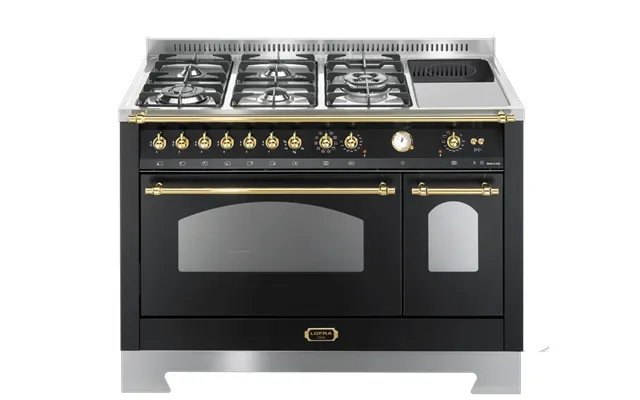 Dolce Vita - Komfur Med Kombinationskogeplade 120 Cm 2 Ovne Sort