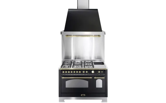 Komfurpakke - Dolce Vita 120 Cm 2 Ovne Sort Messing Gas Induktion