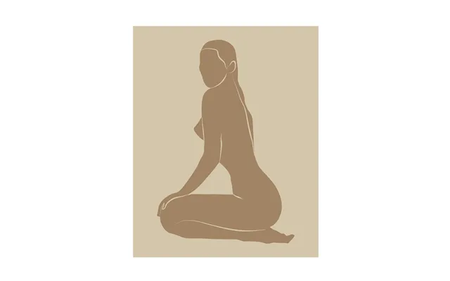 Plakat Silhuet Dame Beige. 40 X 50 Cm.