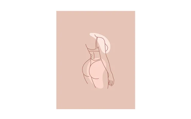 Plakat Silhuet Dame Rosa. 40 X 50 Cm.