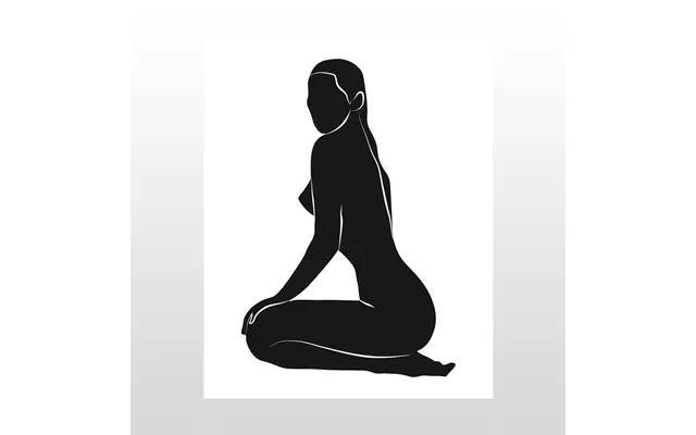 Plakat Silhuet Dame Sort. 40 X 50 Cm.