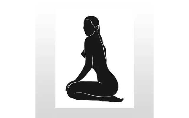 Plakat Silhuet Dame Sort. 40 X 50 Cm.