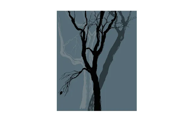 Plakat Silhuet Træ Blå. 40 X 50 Cm.