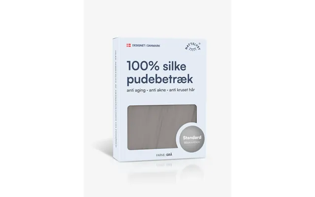 100% Mulberry Silke Pudebetræk Oeko-tex Lysegrå