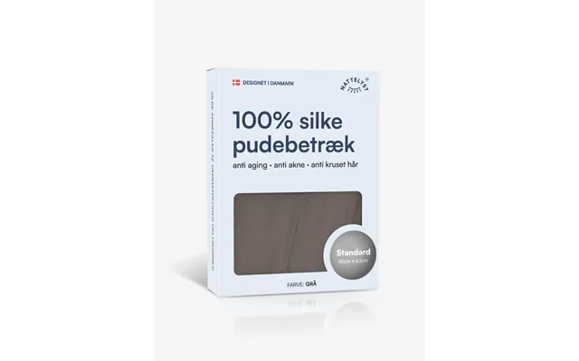 100% Mulberry Silke Pudebetræk Oeko-tex Mørkegrå