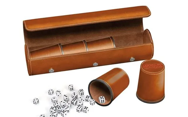 Stanlord 5 Stk Raflebægre Brun Og 25 Terninger I En Smart Bag