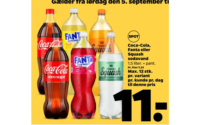 Coca-cola, Fanta Eller Squash Sodavand