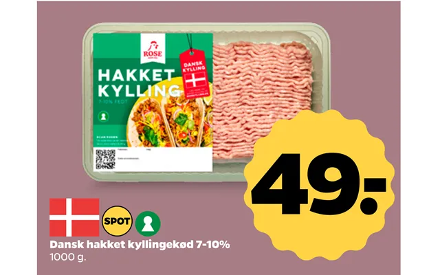 Dansk Hakket Kyllingekød 7-10%