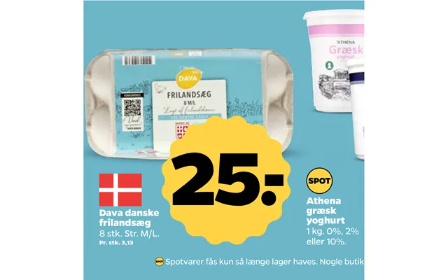 Dava Danske Frilandsæg Athena Græsk Yoghurt
